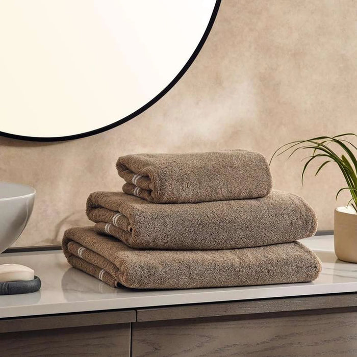 Classic Frame Reversible 650 Gsm Bath Sheet 90X150 Cm-Taupe