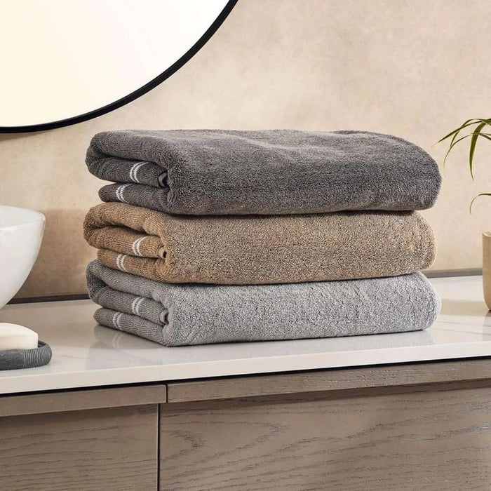 Classic Frame Reversible 650 Gsm Bath Sheet 90X150 Cm-Taupe
