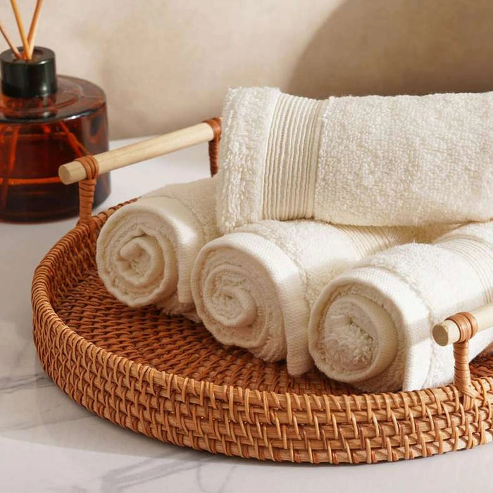 Classic Zero Twist 600 Gsm 4Pk Fingertip Towel 30X30 Cm-Cream Pan Home