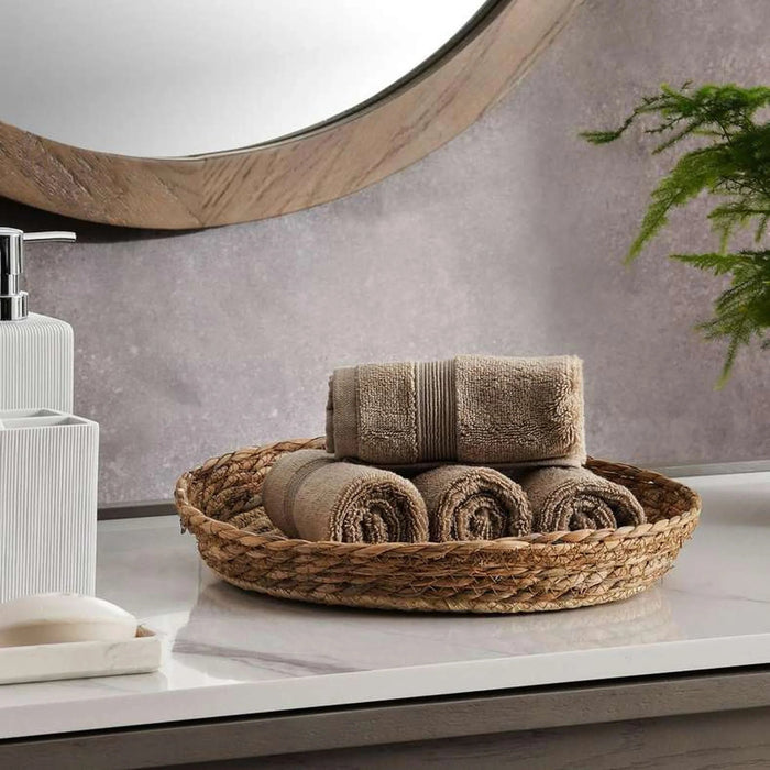 Classic Zero Twist 600 Gsm 4Pk Fingertip Towel 30X30 Cm-Taupe Pan Home