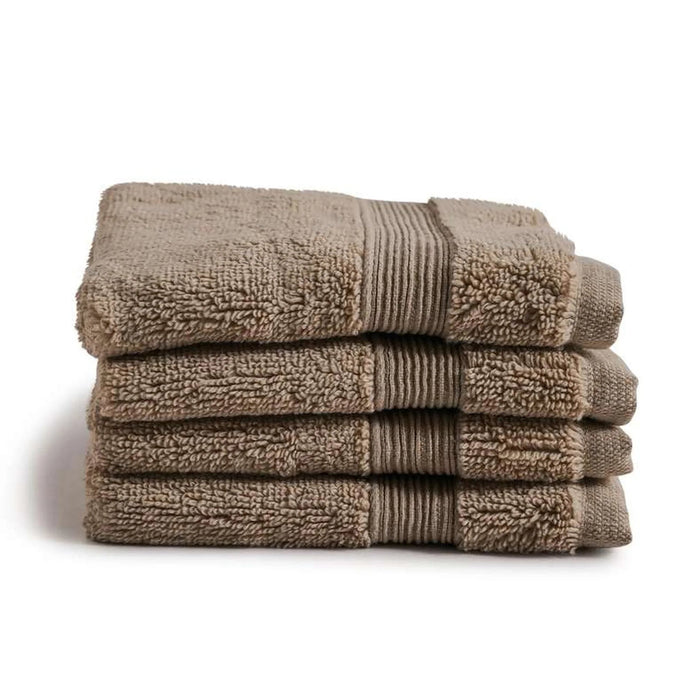 Classic Zero Twist 600 Gsm 4Pk Fingertip Towel 30X30 Cm-Taupe Pan Home