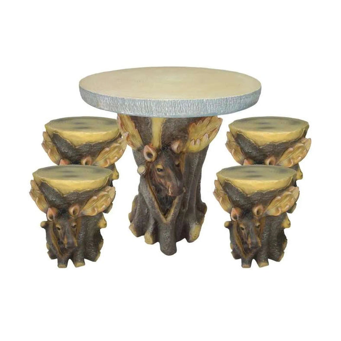 Clay Moose Bistro Dining Set4+1 - Brown Pan Home