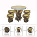 Clay Moose Bistro Dining Set4+1 - Brown Pan Home