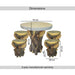 Clay Moose Bistro Dining Set4+1 - Brown Pan Home