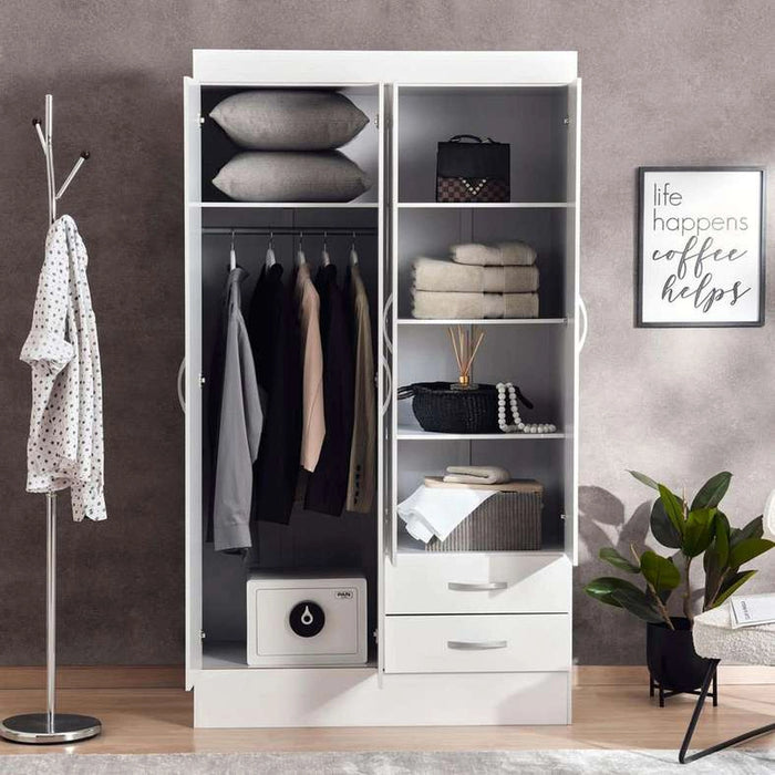 Clean 4 Door Wardrobe With 2-Drawers