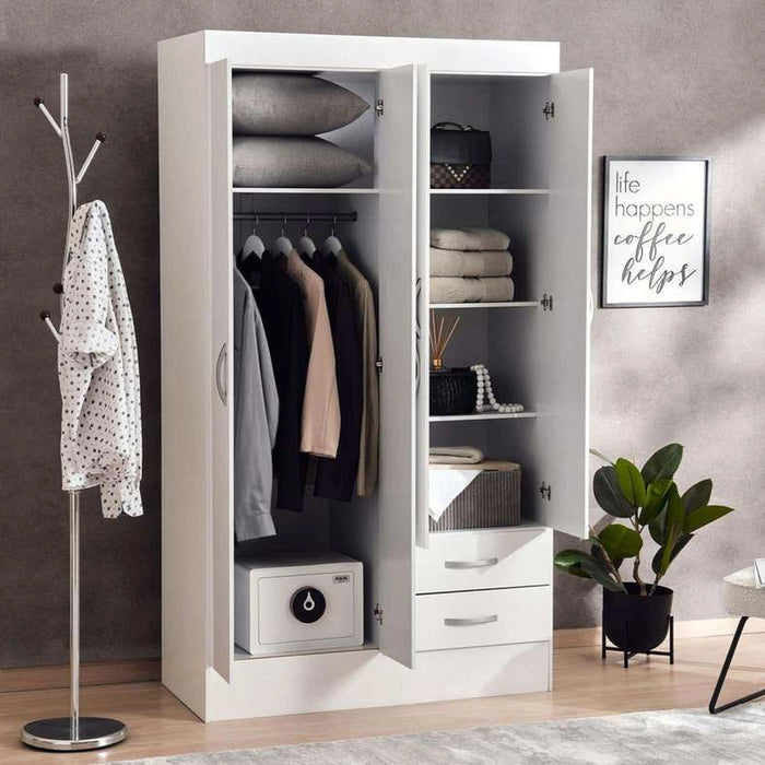 Clean 4 Door Wardrobe With 2-Drawers