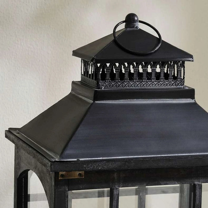 Cleo Wooden Lantern 25X25X64Cm - Black