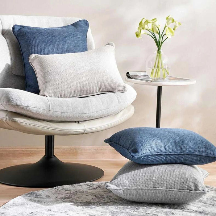 Clifton Textured Down Alternative Filled Cushion 48X48Cm - Light Blue Pan Home