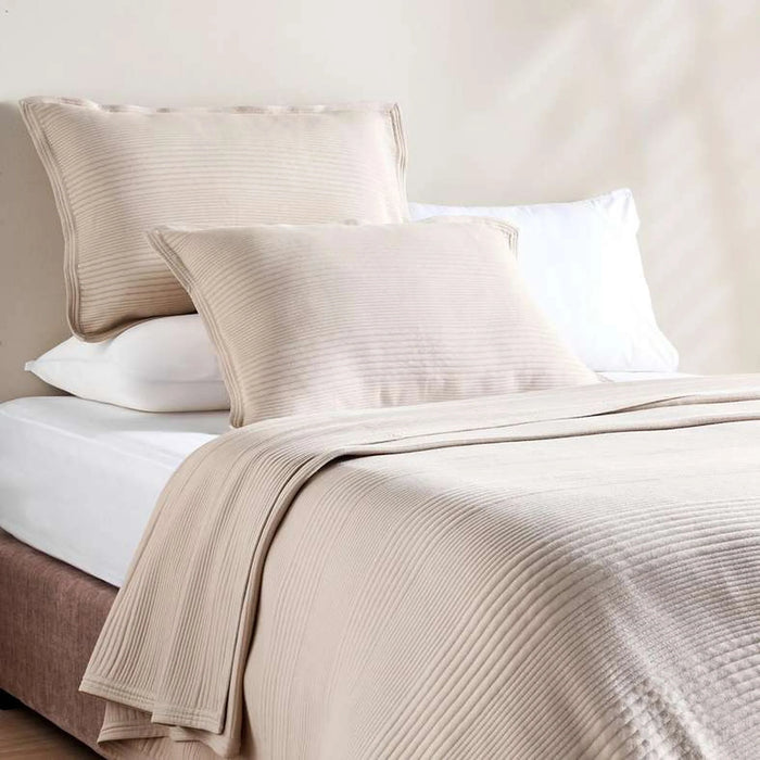 Cloud Comfort Quilted Premium Jersey 3-Piece Bedspread Set 220X240Cm - Beige