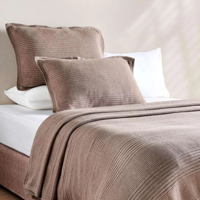 Cloud Melange Quilted Premium Jersey 3-Piece Bedspread Set  220X240Cm - Taupe