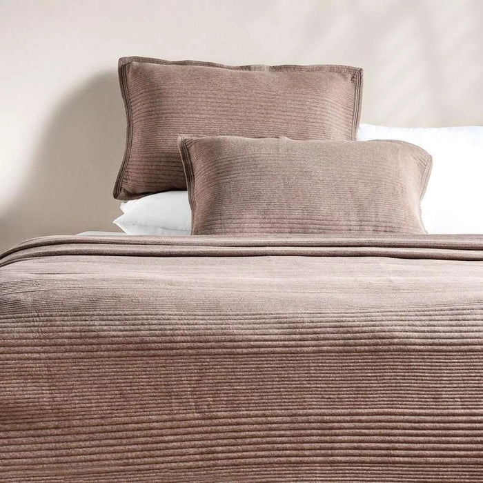 Cloud Melange Quilted Premium Jersey 3-Piece Bedspread Set  220X240Cm - Taupe
