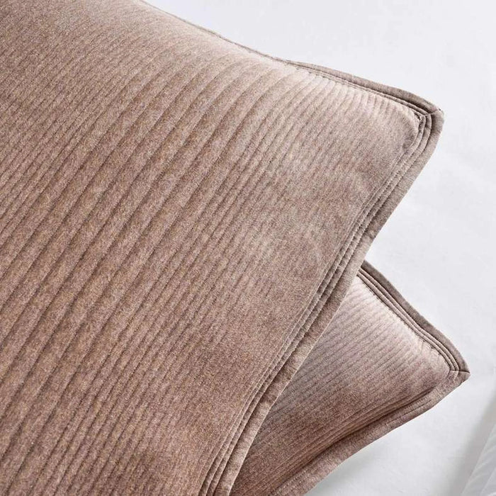 Cloud Melange Quilted Premium Jersey 3-Piece Bedspread Set  220X240Cm - Taupe