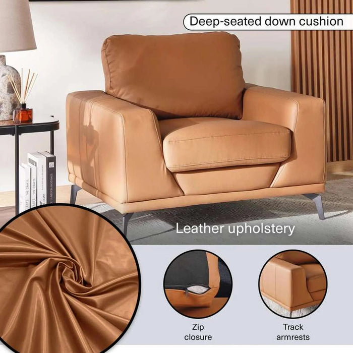 Code Single Seater Sofa - Light Brown Pan Home
