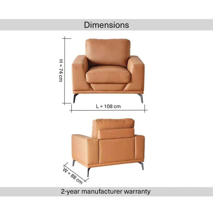 Code Single Seater Sofa - Light Brown Pan Home