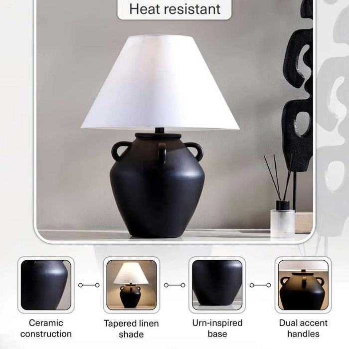 Colber E27 Ceramic Table Lamp 43X58.5Cm - Black