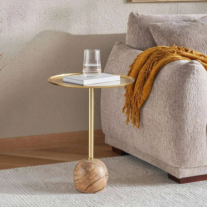 Colette Accent Table Iron - Brown & Gold