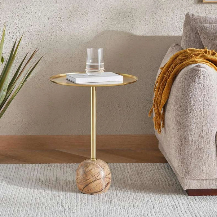 Colette Accent Table Iron - Brown & Gold