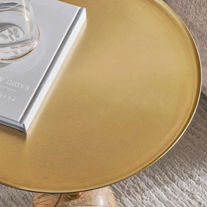 Colette Accent Table Iron - Brown & Gold