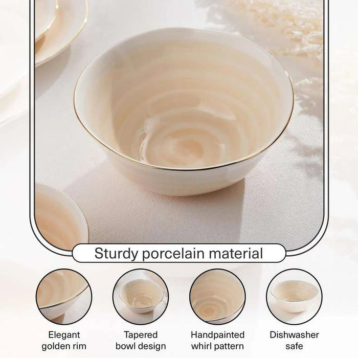 Color Whirl Porcelain Cereal Bowl Dia16Cm -Beige