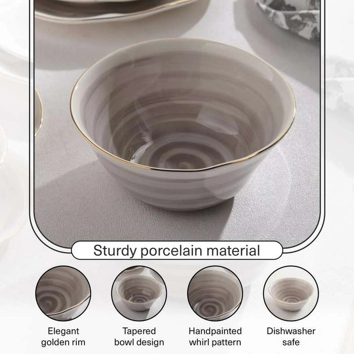 Color Whirl Porcelain Cereal Bowl Dia16Cm -Grey