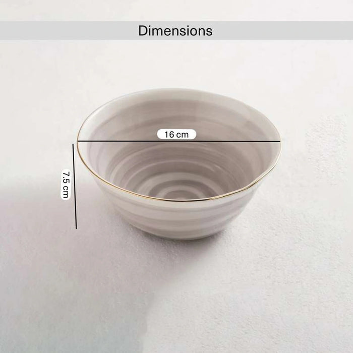 Color Whirl Porcelain Cereal Bowl Dia16Cm -Grey