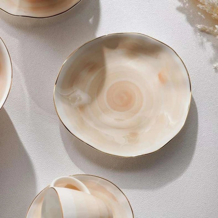 Color Whirl Porcelain Dessert Plate Dia16Cm -Beige