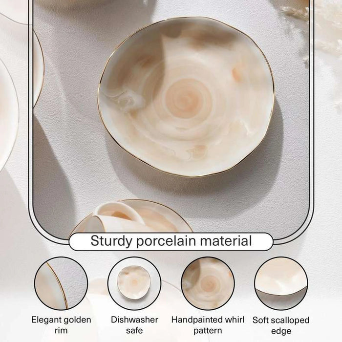 Color Whirl Porcelain Dessert Plate Dia16Cm -Beige