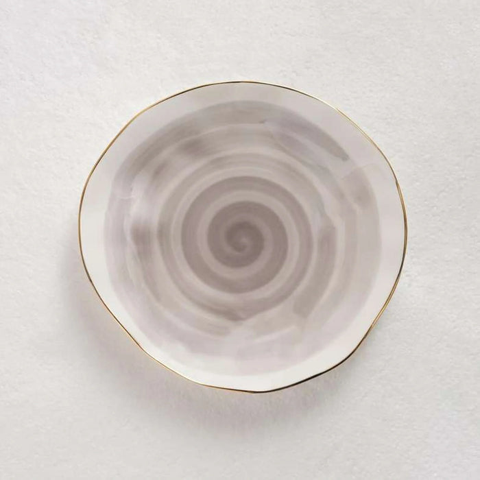 Color Whirl Porcelain Dessert Plate Dia16Cm -Grey