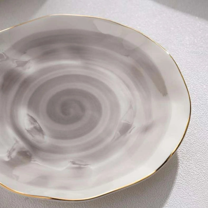 Color Whirl Porcelain Dessert Plate Dia16Cm -Grey