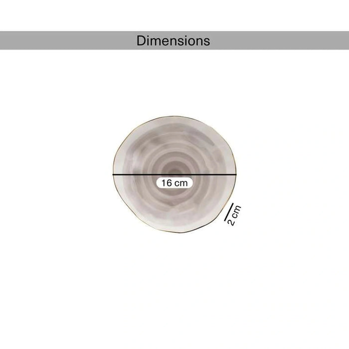 Color Whirl Porcelain Dessert Plate Dia16Cm -Grey