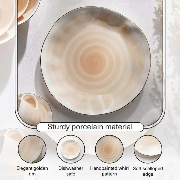 Color Whirl Porcelain Dinner Plate Dia26Cm -Beige