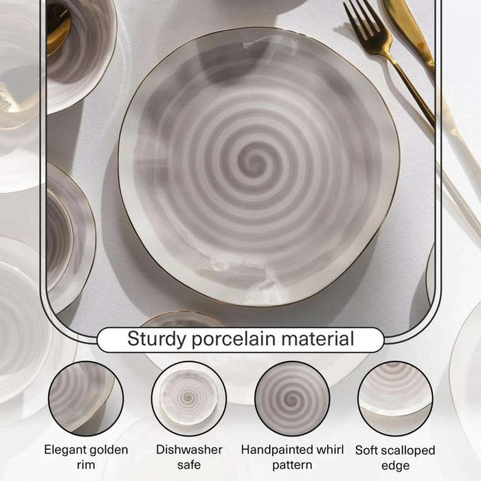 Color Whirl Porcelain Dinner Plate Dia26Cm -Grey
