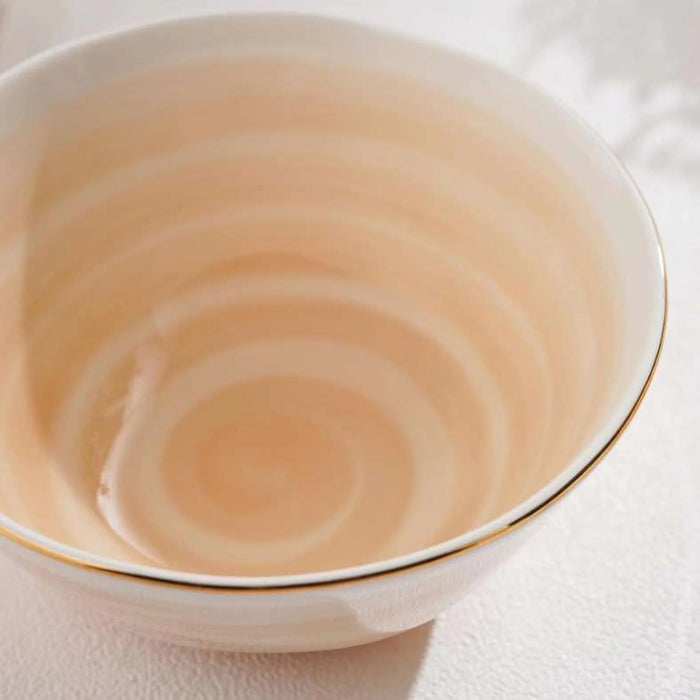 Color Whirl Porcelain Rice Bowl Dia12Cm -Beige