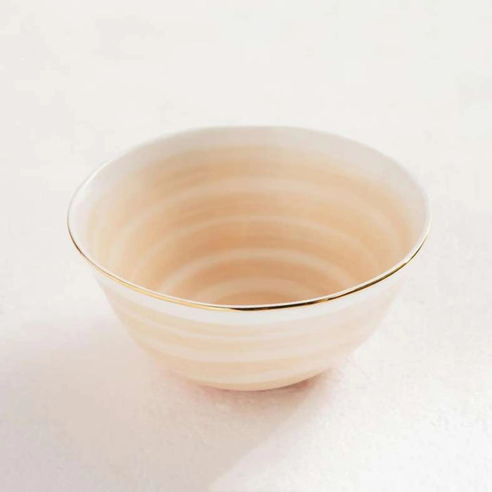 Color Whirl Porcelain Rice Bowl Dia12Cm -Beige
