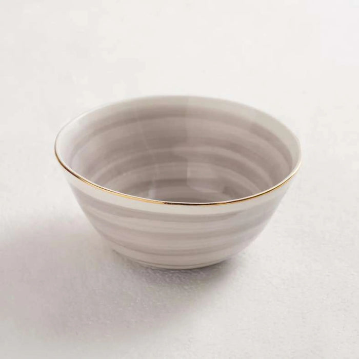 Color Whirl Porcelain Rice Bowl Dia12Cm -Grey