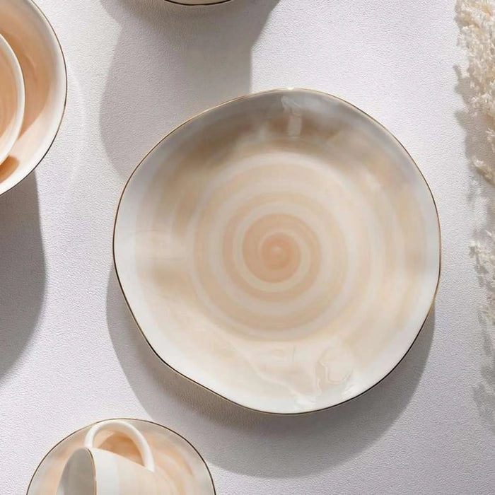 Color Whirl Porcelain Side Plate Dia21Cm -Beige