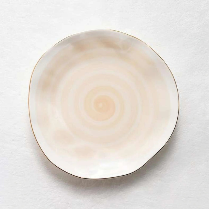 Color Whirl Porcelain Side Plate Dia21Cm -Beige
