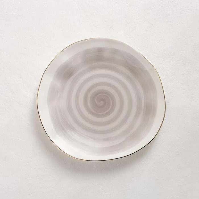 Color Whirl Porcelain Side Plate Dia21Cm -Grey