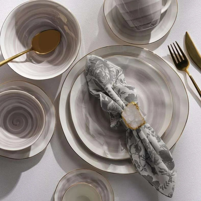 Color Whirl Porcelain Side Plate Dia21Cm -Grey