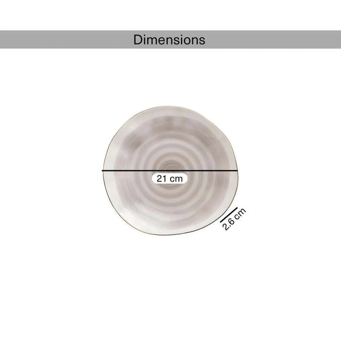 Color Whirl Porcelain Side Plate Dia21Cm -Grey
