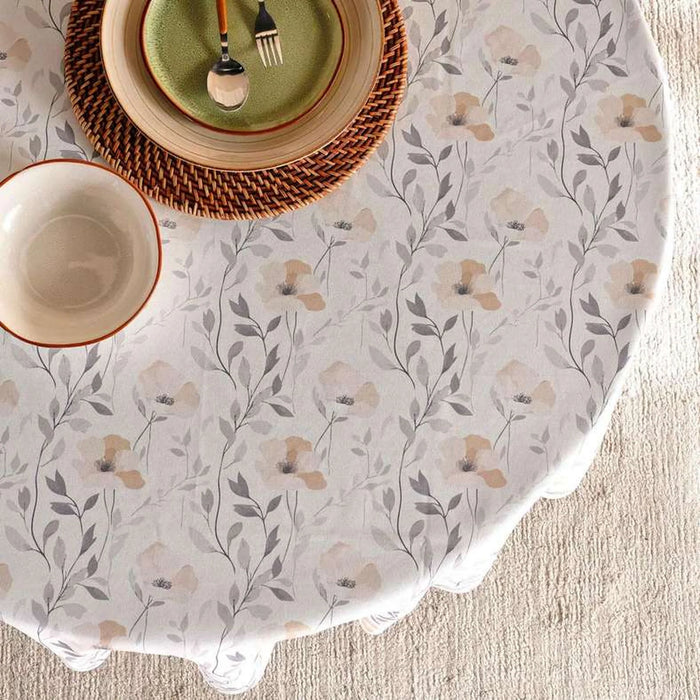 Colorida Printed Table Cover Dia140Cm - Grey