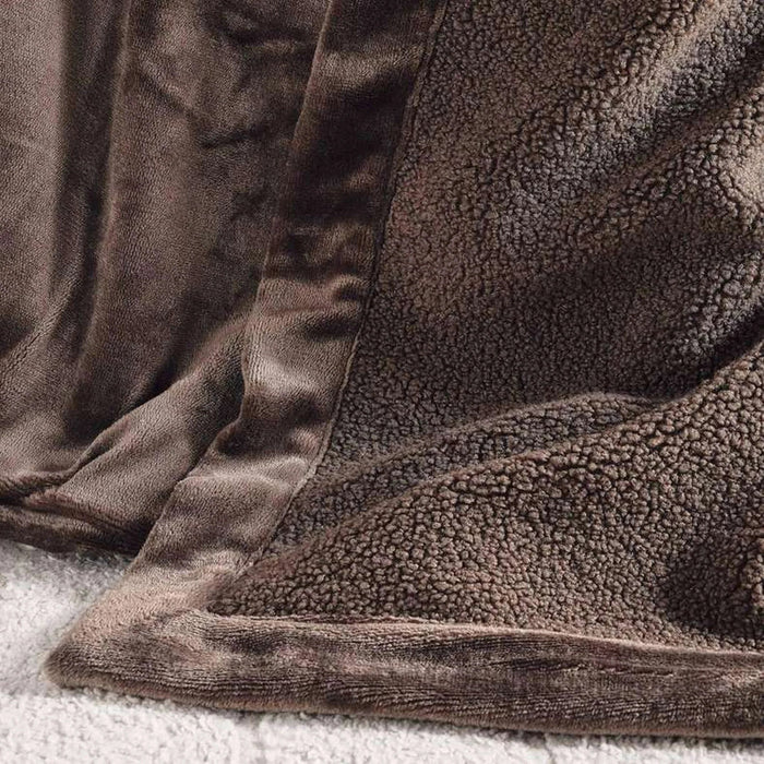 Comfy Cashmere Reversible Blanket 150X200Cm - Brown Pan Home