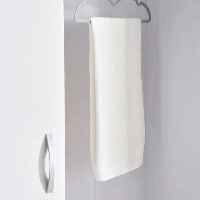 Comfy Soft Cable Knit Baby Blanket - White Pan Home