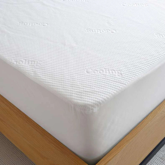 Cooling Jacquard Waterproof Mattress Protector -White Pan Home