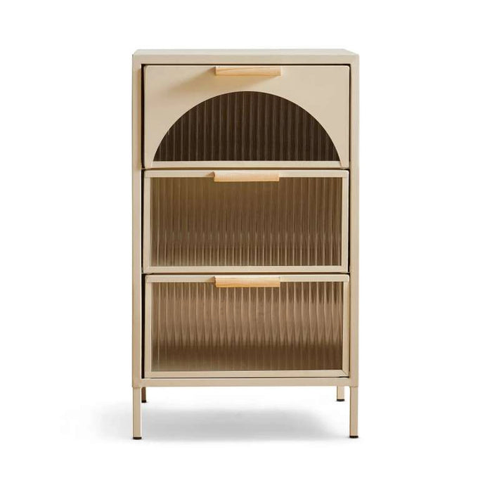 Cooper Display Cabinet With 3 Drawer Metal - Cream