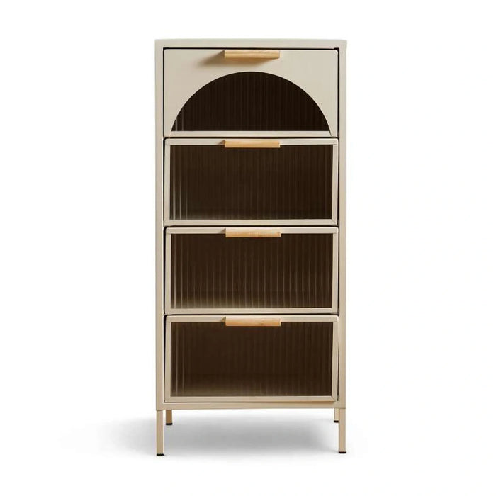 Cooper Display Cabinet With 4 Drawer Metal - Cream