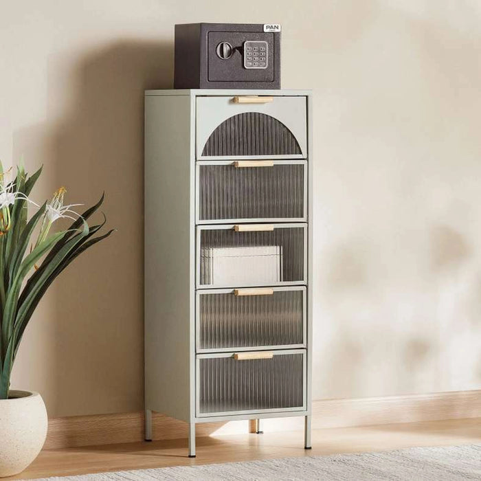 Cooper Display Cabinet With 5 Drawer Metal - Blue