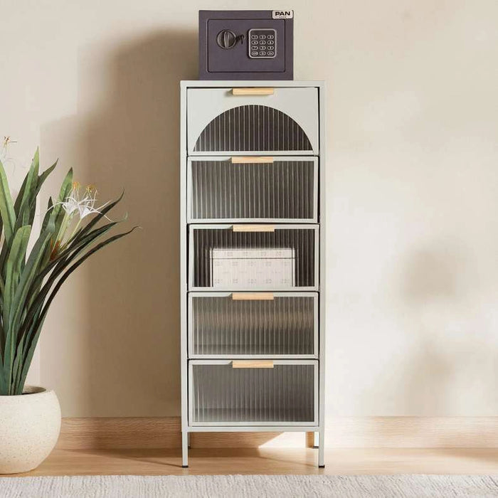 Cooper Display Cabinet With 5 Drawer Metal - Blue