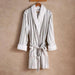 Coral Cozy Stripe Robe Mid/Large -Grey/White Pan Home