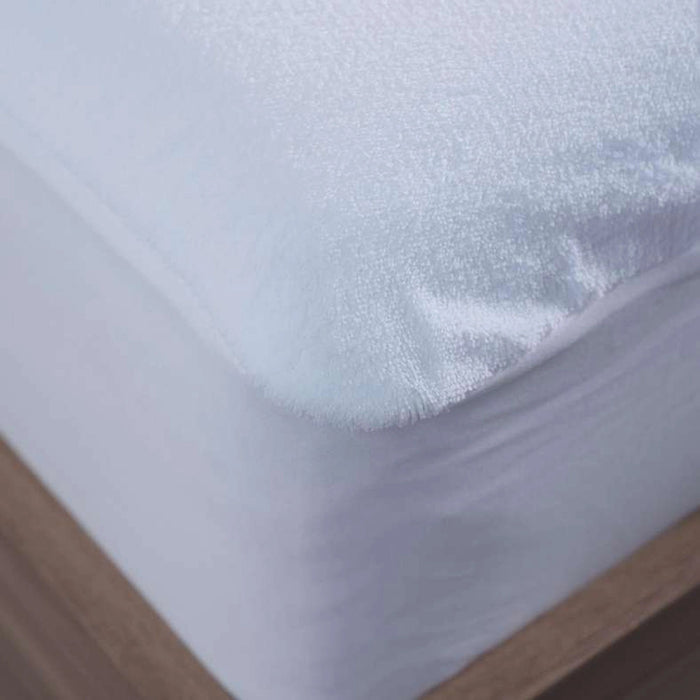 Coral Fleece Waterproof Mattress Protector 200X200+33cm-White Pan Home